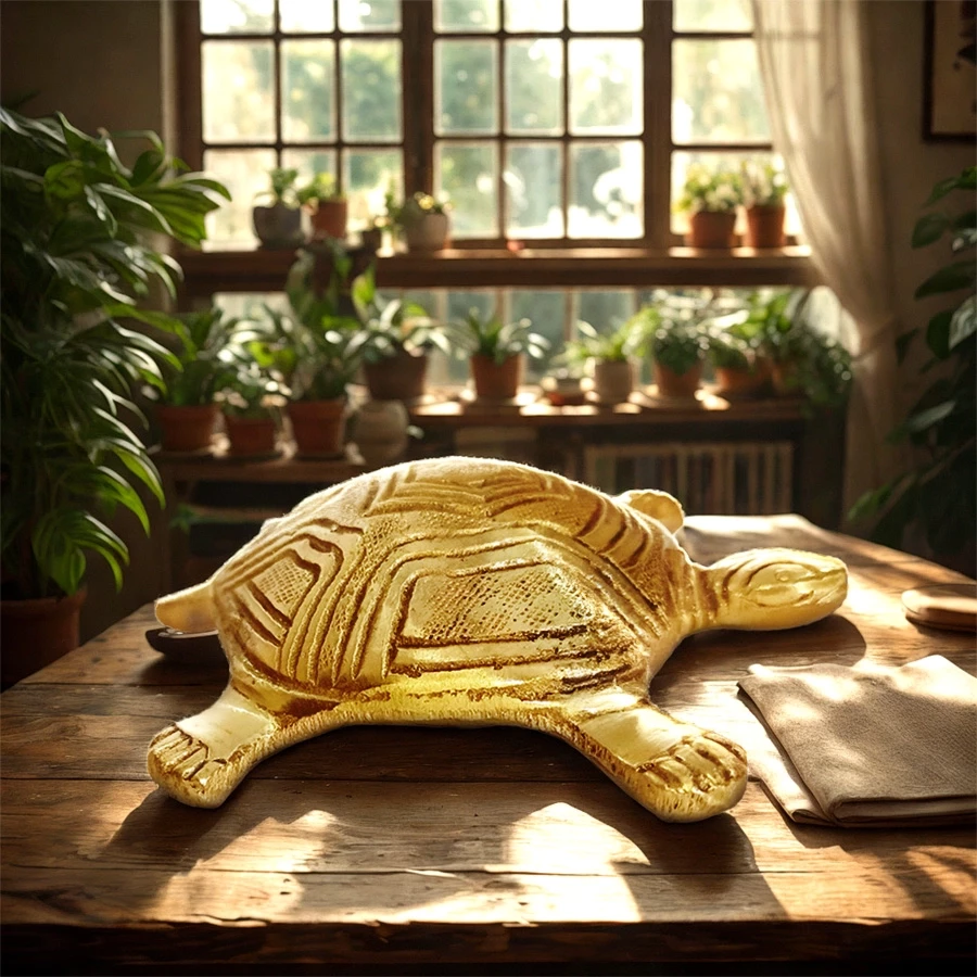 Brass Turtle Plate | Flat Turtle | Art of Brass | Symbol of lock | Religious Item |