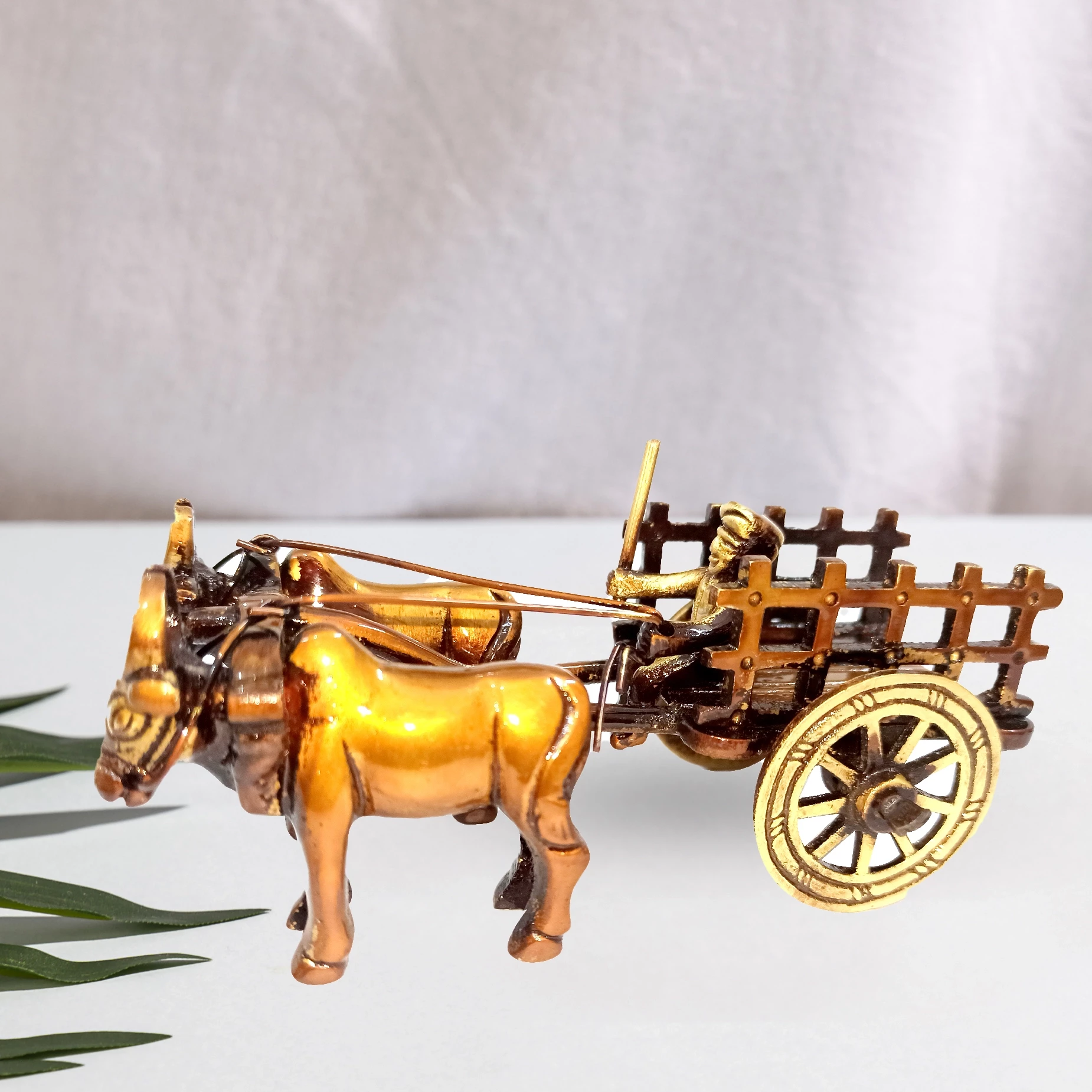 Brass Bullock Cart02 | Art of Brass | Showpiece | Home Decor | related To Village |