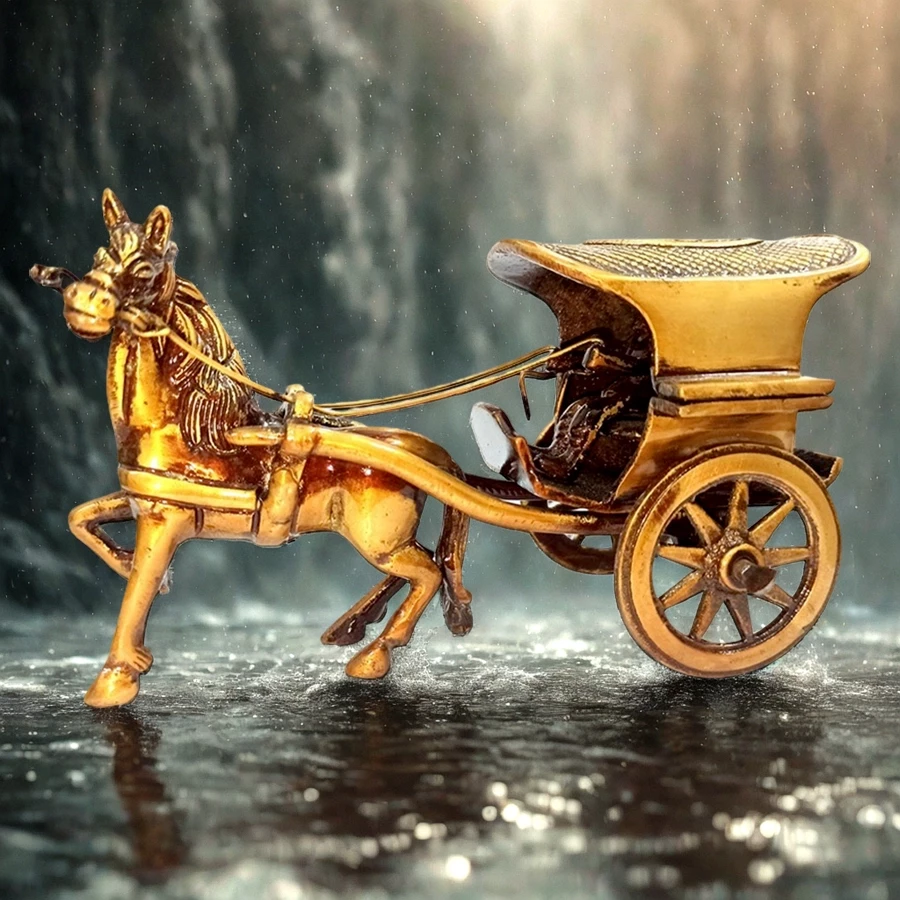 Brass Horse Cart05 | Gleaming Gig | Shiny Horse cart | Brass Glow Horse cart  |