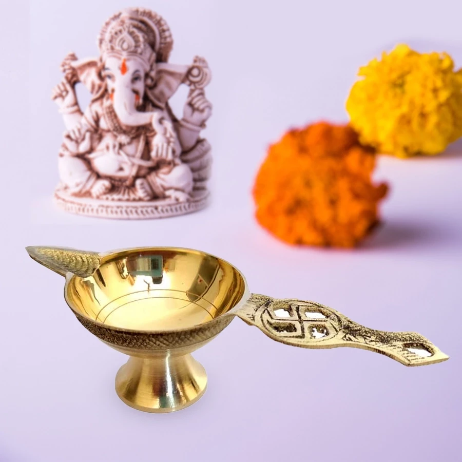 Brass Diya05 | Divya Dhan | Beautiful Lamp |  Worship Light | Beam of light | Shubh Deepam |