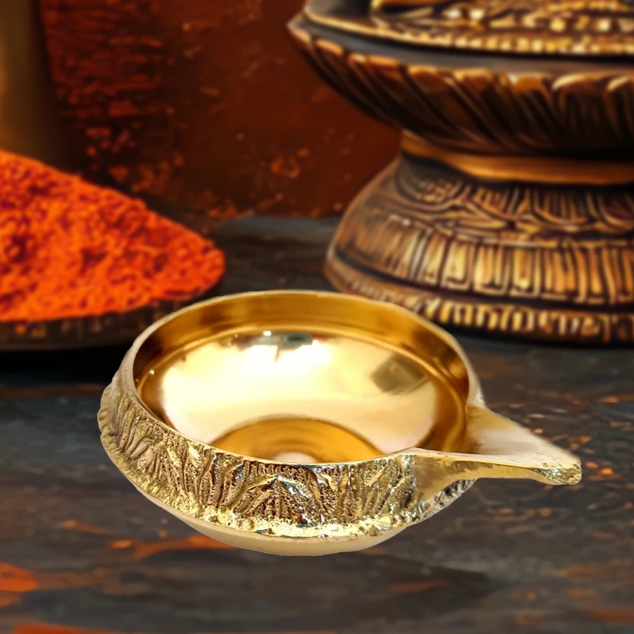Brass Diya06 | Shining Deepam | Glowing Aarti | Brass Jyoti | Make for religious | Brass Shanti Deep|