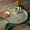 BEHOMA Aluminium Lotus Leaf Thali for Pooja and Decoration Aluminium Decorative Platter (Gold)