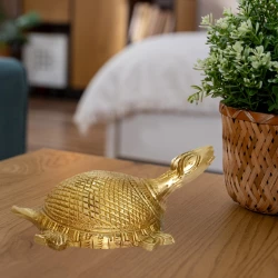 4" Pack of - 1 Brass Long Neck Turtle | Symbol of luck | Vastu Tortoise | Handcrafted Brass Figurine with BPL Polish
