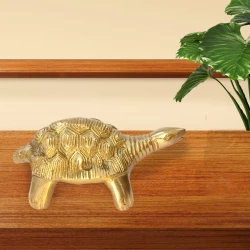 2.75"  Pack of - 1 Brass Turtle Shulk  BT-04 | Symbol of Money | Handcrafted Brass Tortoise Showpiece | BPL Finish | Vastu & Feng Shui Decorative Figurine for Home & Office