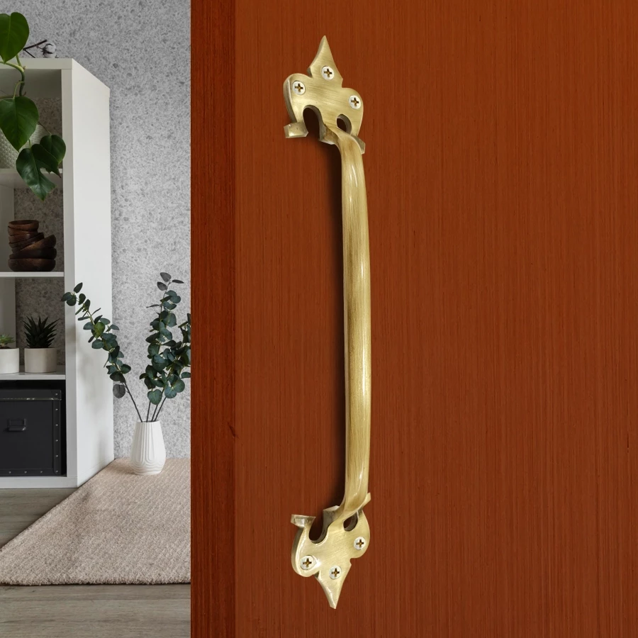 12" Brass Trishul Pull Handle PH-005 | Brass Antique Pull Handle | Door Pull Handle | Brass Heavy Duty Door Handle