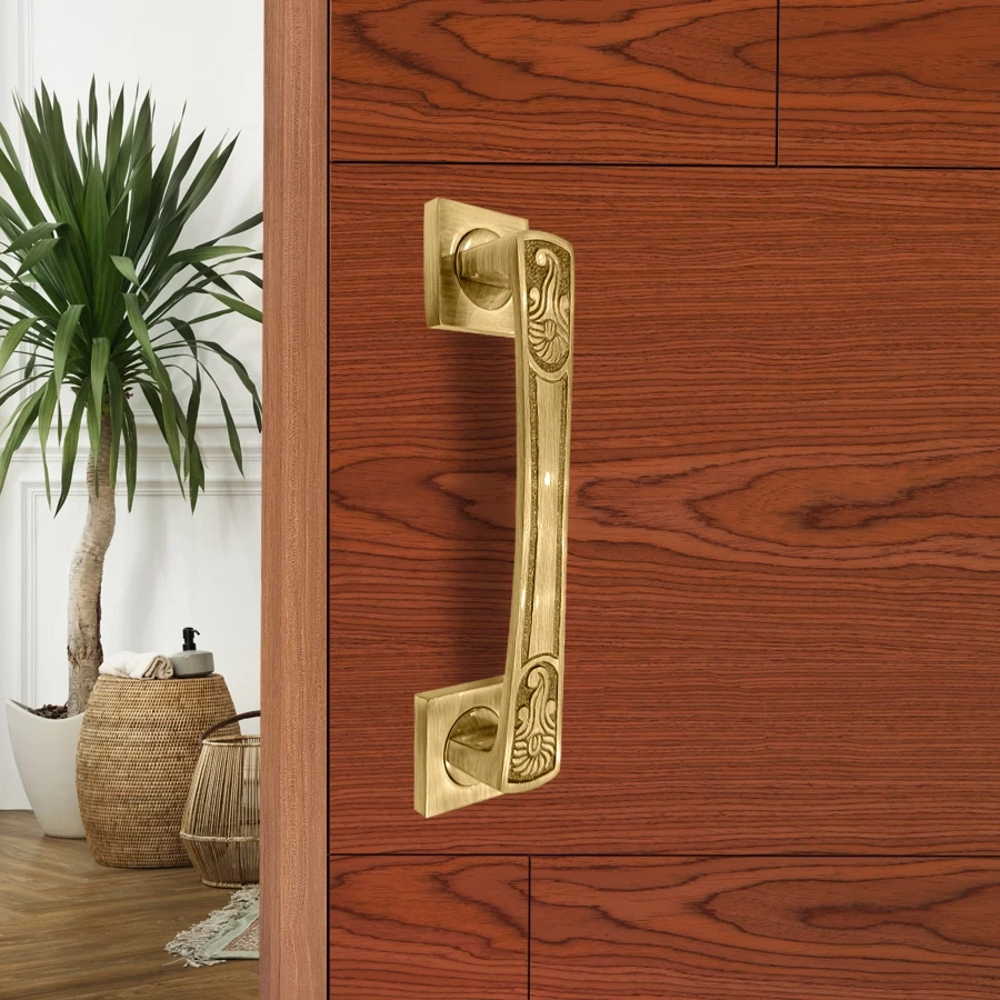 8" Brass  Pull Handle PH-011 | Brass Antique Pull Handle | Door Pull Handle | Brass Heavy Duty Door Handle