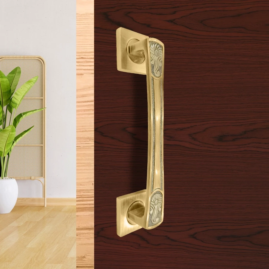 10" Brass Pull Handle PH-010 | Brass Antique Pull Handle | Door Pull Handle | Brass Heavy Duty Door Handle