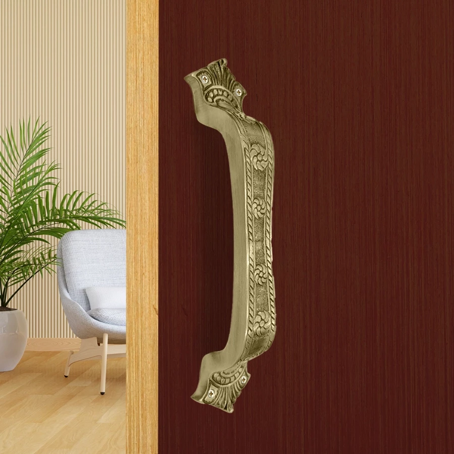 12" Brass Pull Handle PH-008 | Brass Antique Pull Handle | Door Pull Handle | Brass Heavy Duty Door Handle