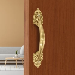 8"  Brass Pull Handle PH-007 | Brass Antique Pull Handle | Door Pull Handle | Brass Heavy Duty Door Handle Pack Of 2