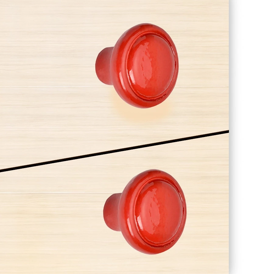 25mm Cast Iron Knobs CIK-004 | Cast Iron knob Red Powder Coating Finish | Iron Cabnite Knobs| Iron Drawer Knobs |