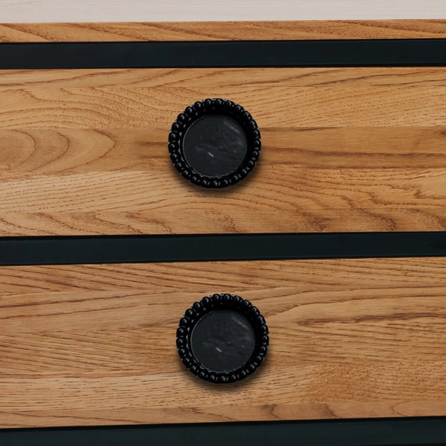 30mm Cast Iron Knobs CIK-007 | Cast Iron knob Z- Black Powder Coating Finish | Iron Cabnite Knobs| Iron Drawer Knobs |