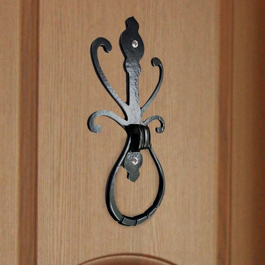 28cm Cast Iron Door Knocker CIDK-03 | Black Powder Coating Iron Door Knocker | Full Black Butterfly Iron Door Knocker