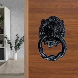 14cm Cast Iron Door Knocker CIDK-04 | Black Powder Coating Iron Door Knocker | Full Black Iron Door Knocker