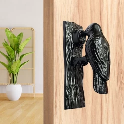 17cm Cast Iron Door Knocker CIDK-07 | Black Powder Coating Iron Door Knocker | Full Black Iron Door Knocker