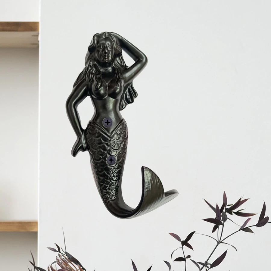 15cm Cast Iron Hook CIHK-003 | Cast Iron Cloth Hanging Hook | Cast Iron Black Powder Coating Clothing Hook |