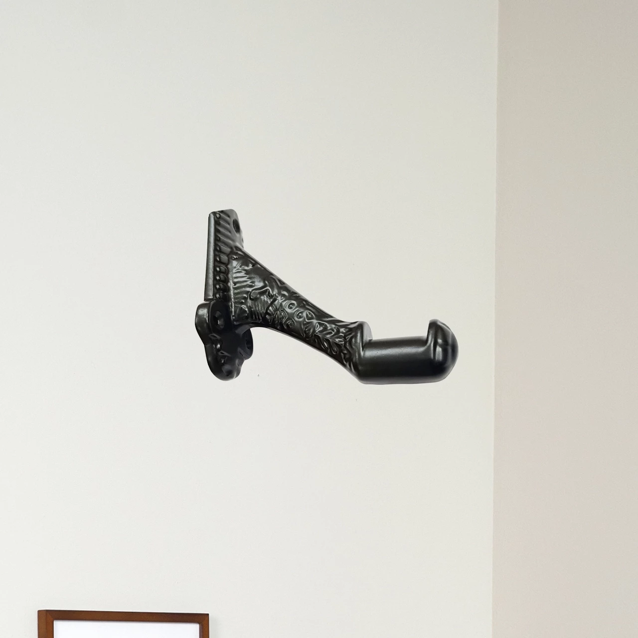 8cm Cast Iron Hook CIHK-009 | Cast Iron Cloth Hanging Hook | Cast Iron Black Powder Coating Clothing Hook |