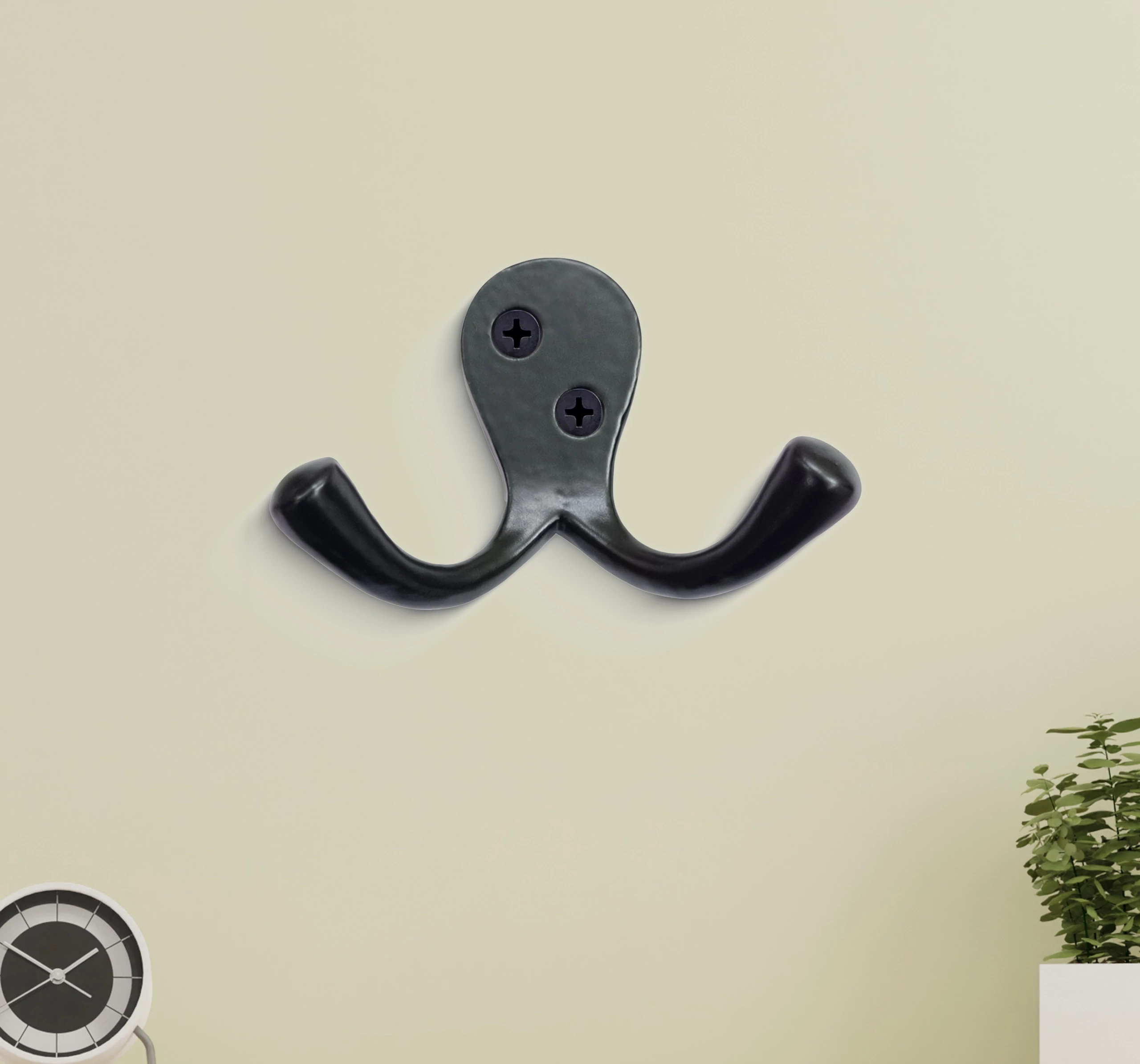 6cm Cast Iron Hook CIHK-011 | Cast Iron Cloth Hanging Hook | Cast Iron Black Powder Coating Clothing Hook |