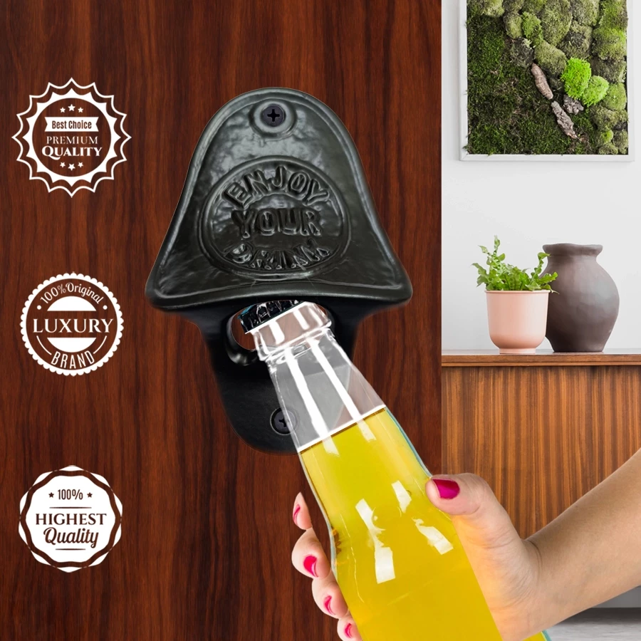 11cm Cast Iron Opener CIOP-002 | Black Powder Coating Bottle Opener |Cast Iron Hand Decor Bottle Opener |
