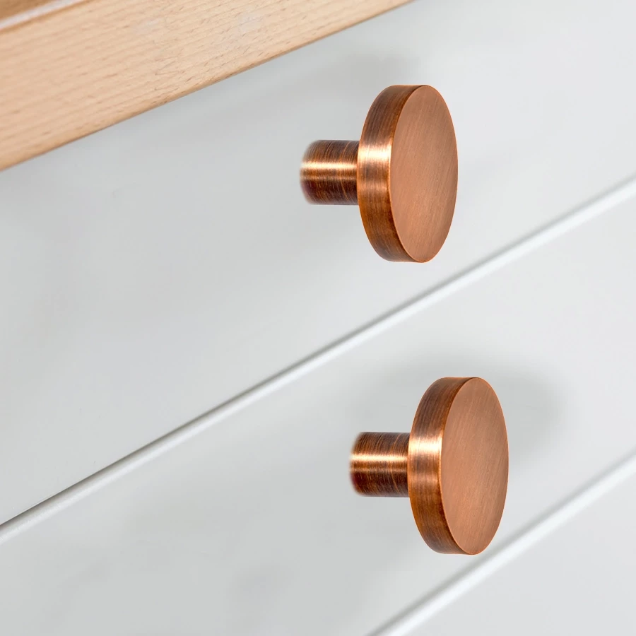 32mm Brass Knobs BK-003 | Brass Copper Antique Glossy  Knobs | Brass Cabnite Knobs| Brass Drawer Knobs |