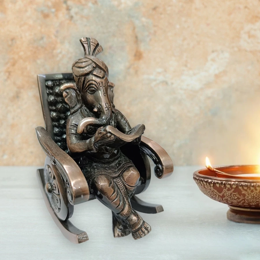Brass Ganesha Idol BCG-003| Ganesh Muti | Ganpati Idol | Brass Lord Ganesha | Ganpati for Pooja | Bhagawan Ganesha | Ganesh Idol for Home | Ganesh Chaturthi Decoration Items (ACBCG003)