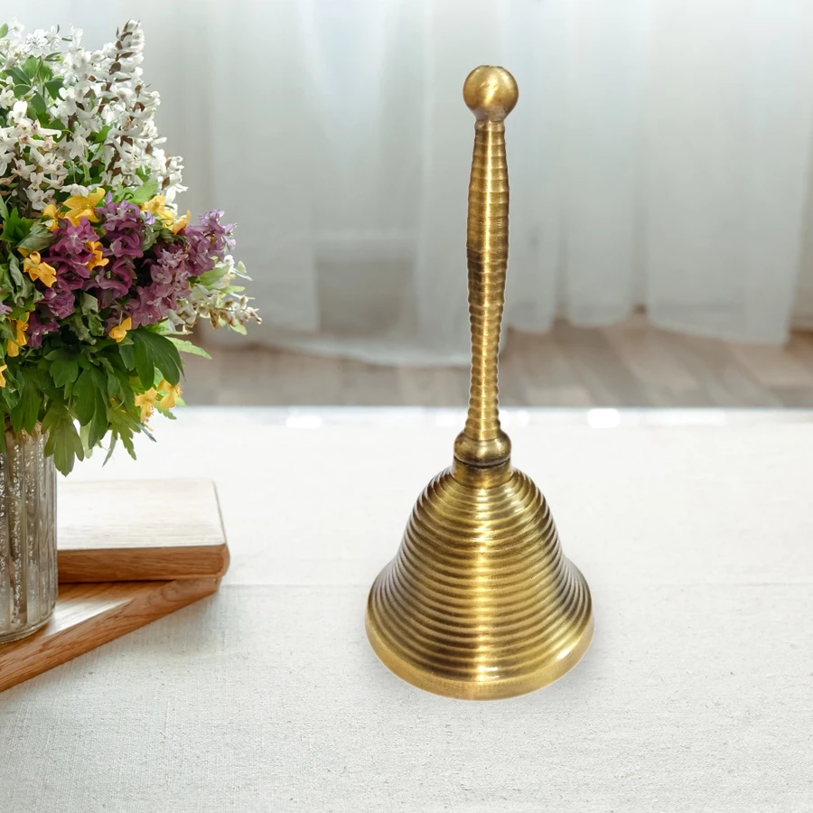 Brassf Handle Bell BBL-003 | Brass Pooja Articles Worship god Idol for poojan in Your Home Office or Temple Traditional Indian puja and Gift Items Hand-Bell