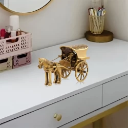 ADVANZO Brass Horse Cart Showpiece, Brass Showpiece for Home Decor, Brass Decoration Items, Showpiece for Living Room, Pack of 1