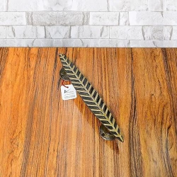 ADVANZO Brass Door Handle 12-Inch – Leaf Design Pull Handle for Main Door, Home Entrance & Office – Vintage Look, Multicolour, Heavy-Duty Brass, Pack of 1