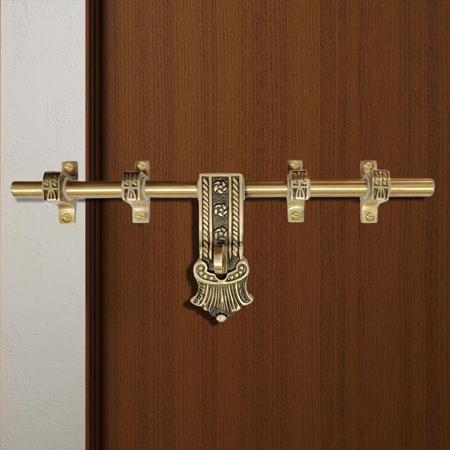 14" Maharaja Brass Aldrop | Antique Finish Brass Aldrop | Handcrafted Solid Brass Main Door Aldrop | 14-inch Traditional Ornate Decorative Security Maharaja Brass Aldrop