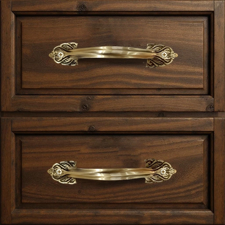 6" Antique Brass Cabinet Handle PH-037 | Designer Drawer Pull Handle | Vintage Look for Cabinets, Wardrobes, and Drawers | Brass Drawer Handle | Brass Cabinet Handle | Pack of 2