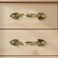 6" Antique Brass Cabinet Handle CH-037 | Designer Drawer Pull Handle | Vintage Look for Cabinets, Wardrobes, and Drawers | Brass Drawer Handle | Brass Cabinet Handle | Pack of 2