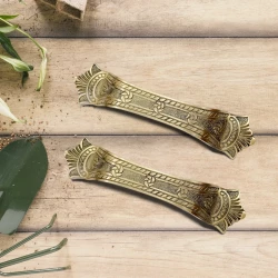 6" Maharaja Brass Cabinet Handle CH-043 | Antique Finish | Heavy-Duty Designer Pull Handle | Solid Brass Cabinet Handle | Pack of 2