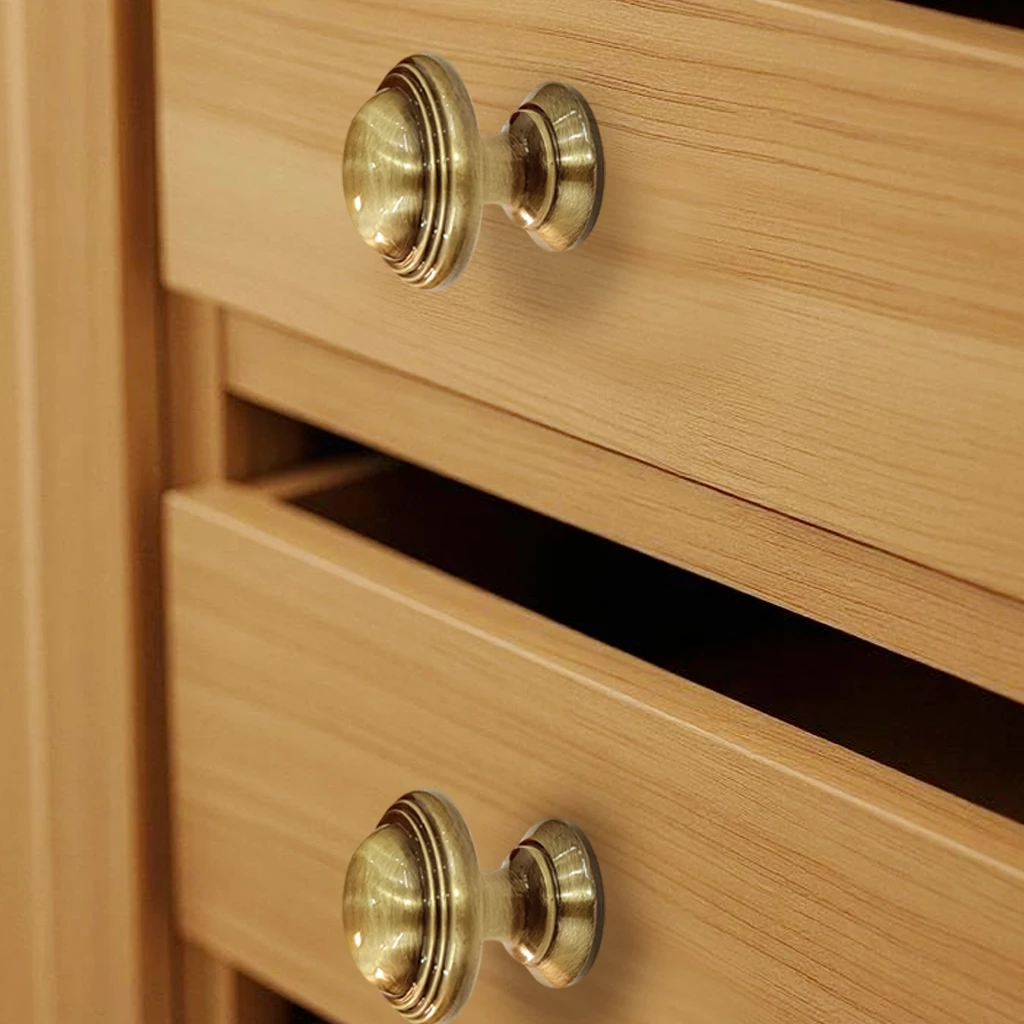 30mm x 28mm Brass Knobs for Cabinets & Drawers BK-011 | Antique Finish  | Solid Brass Antique Cabinet Knobs | Decorative Brass Drawer Knobs | Pack of 2