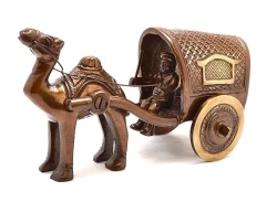 ADVANZO Camel Cart Brass Showpiece Figurine, Standard, Pack of 1