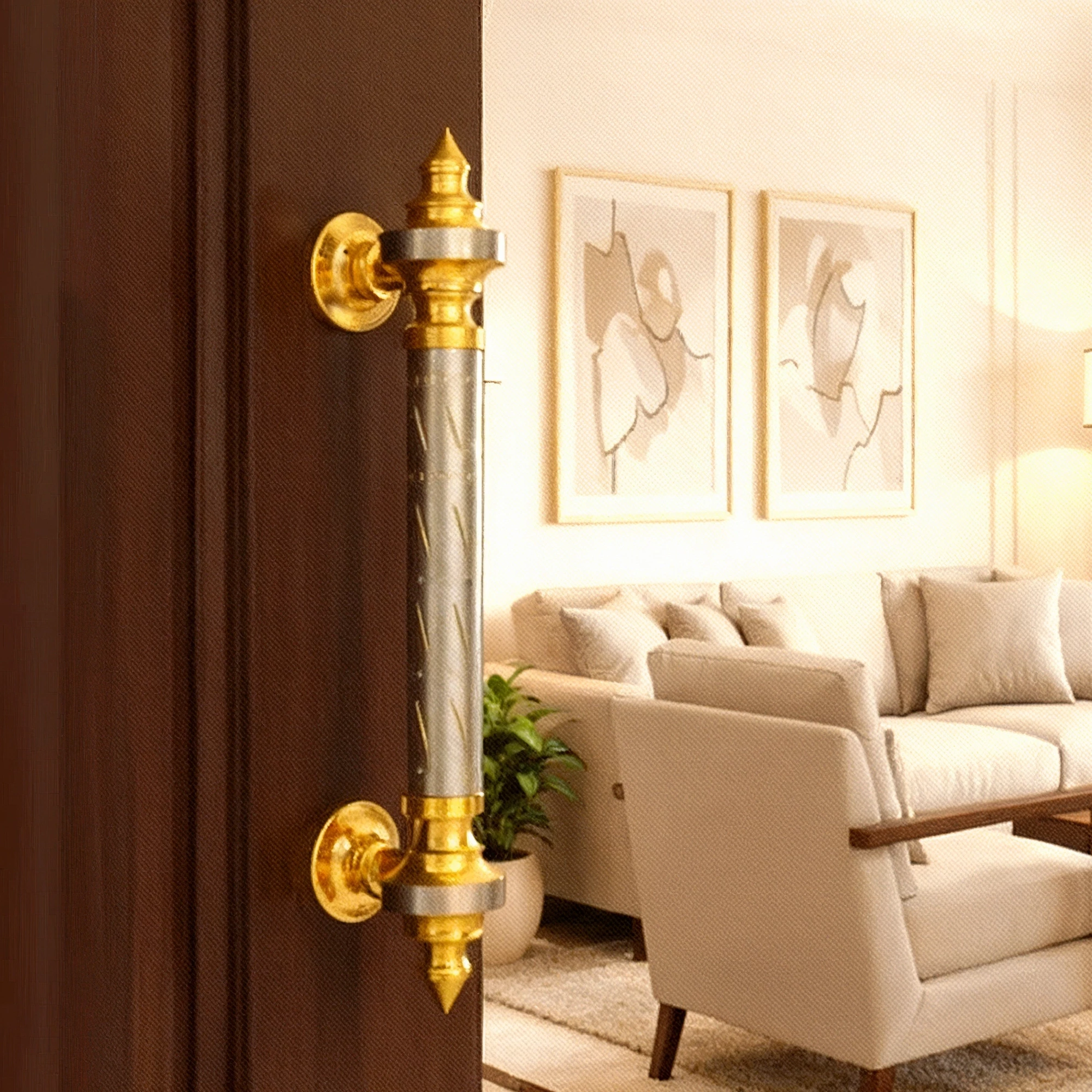 11.5" Brass Pull Handle PH-019 | Silver Gold Pull Handle | Door Pull Handle | Brass Heavy Duty Door Handle | Pack Of 2