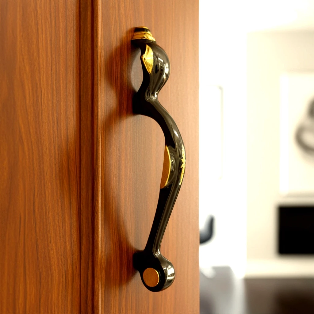 8" Brass Pull Handle PH-022 | Solid Brass Pull Handle | Door Pull Handle | Black+DC Brass Pull Handle | Royal Pull Handle | Pack OF 2