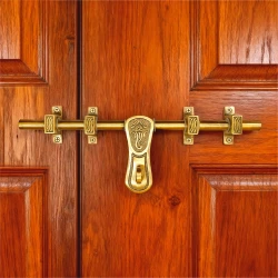 14" X 16mm Brass Chitra Ganesh Aldrop AL-028 | Pure Brass Aldrop | Handcrafted Chitra Ganesh Brass Door Aldrop | Antique Finish Traditional Indian Style Door Aldrop | Heavy Duty Brass Door Aldrop | Pack Of 1