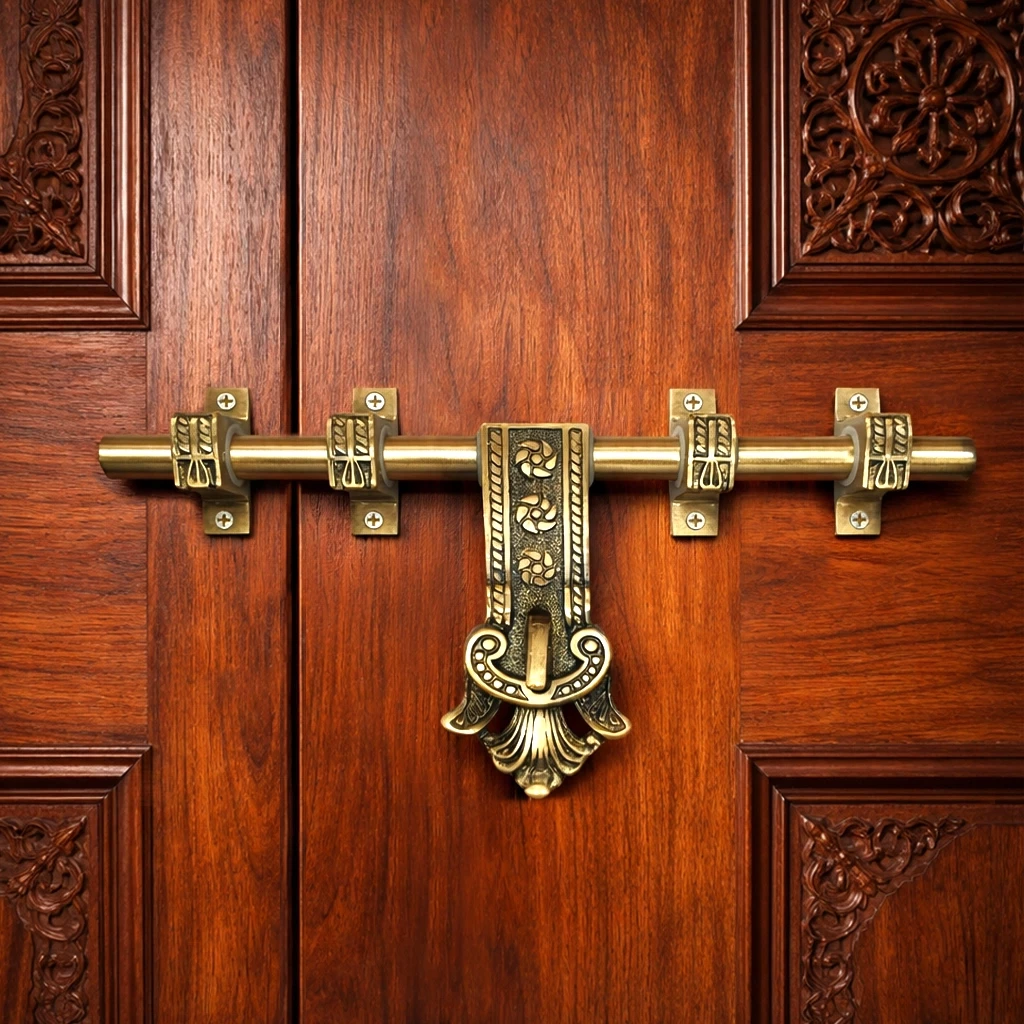 14" X 19mm Maharaja Brass Aldrop AL-033 | Antique Finish Brass Aldrop | Handcrafted Solid Brass Main Door Aldrop | Traditional Ornate Decorative Security Maharaja Brass Aldrop | Pack Of 1