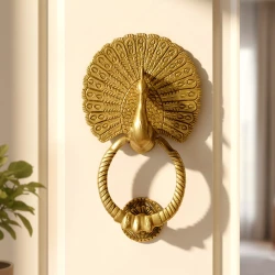 9.8" Big Mayur Brass Door Knocker DK-002 | Peacocks Door Knocker | Antique Brass Door Knocker | Heavy Traditional Design | Solid Brass Door Knocker | Premium Quality