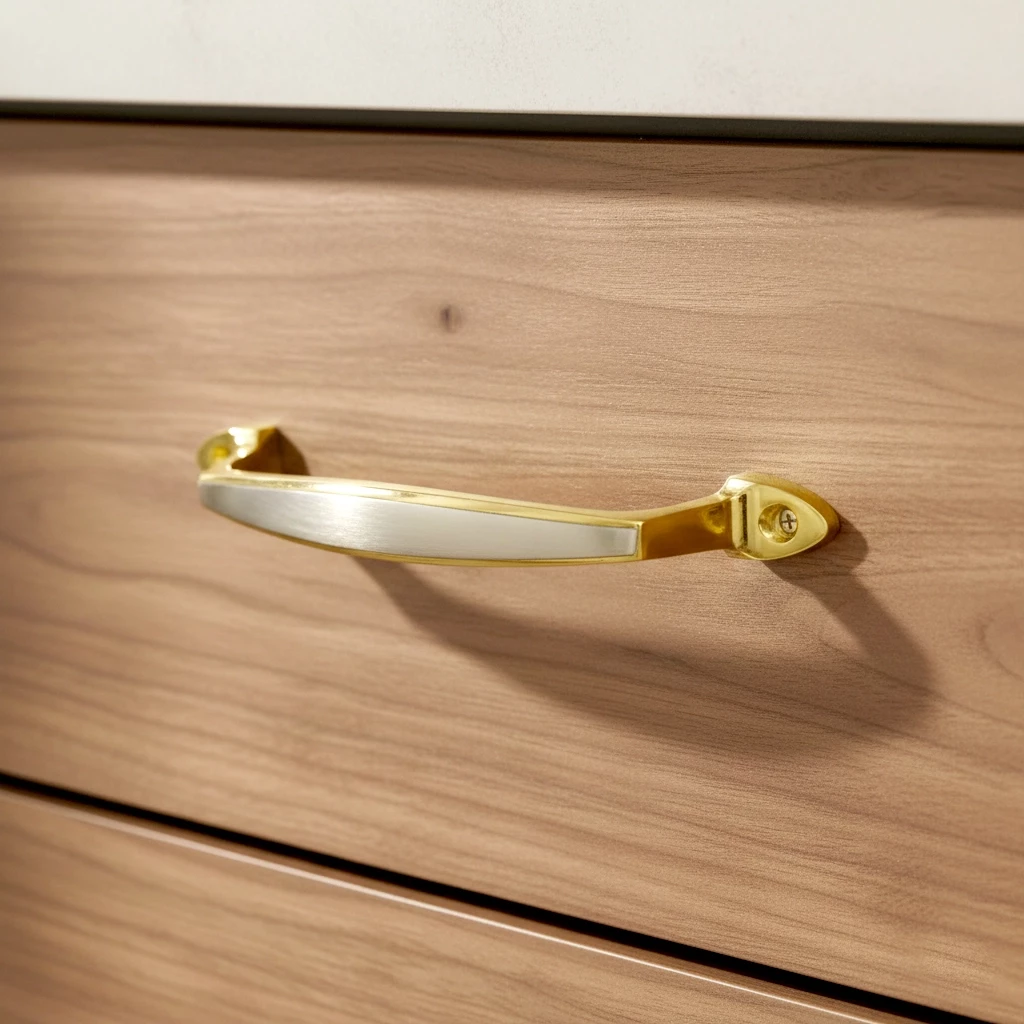 6" 2 Piece Brass Cabinet Handle CH-008 | Brass Silver Gold Handle | Brass Silver Gold  Drawer Handle | Brass Silver Gold  Window Handle