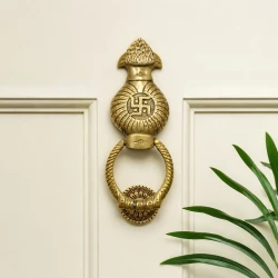 10" Kalash Brass Door Knocker DK-001 | Indian Kalash Door Knocker | Amrit kalash Door Knocker | Brass Antique Kalash Door Knocker