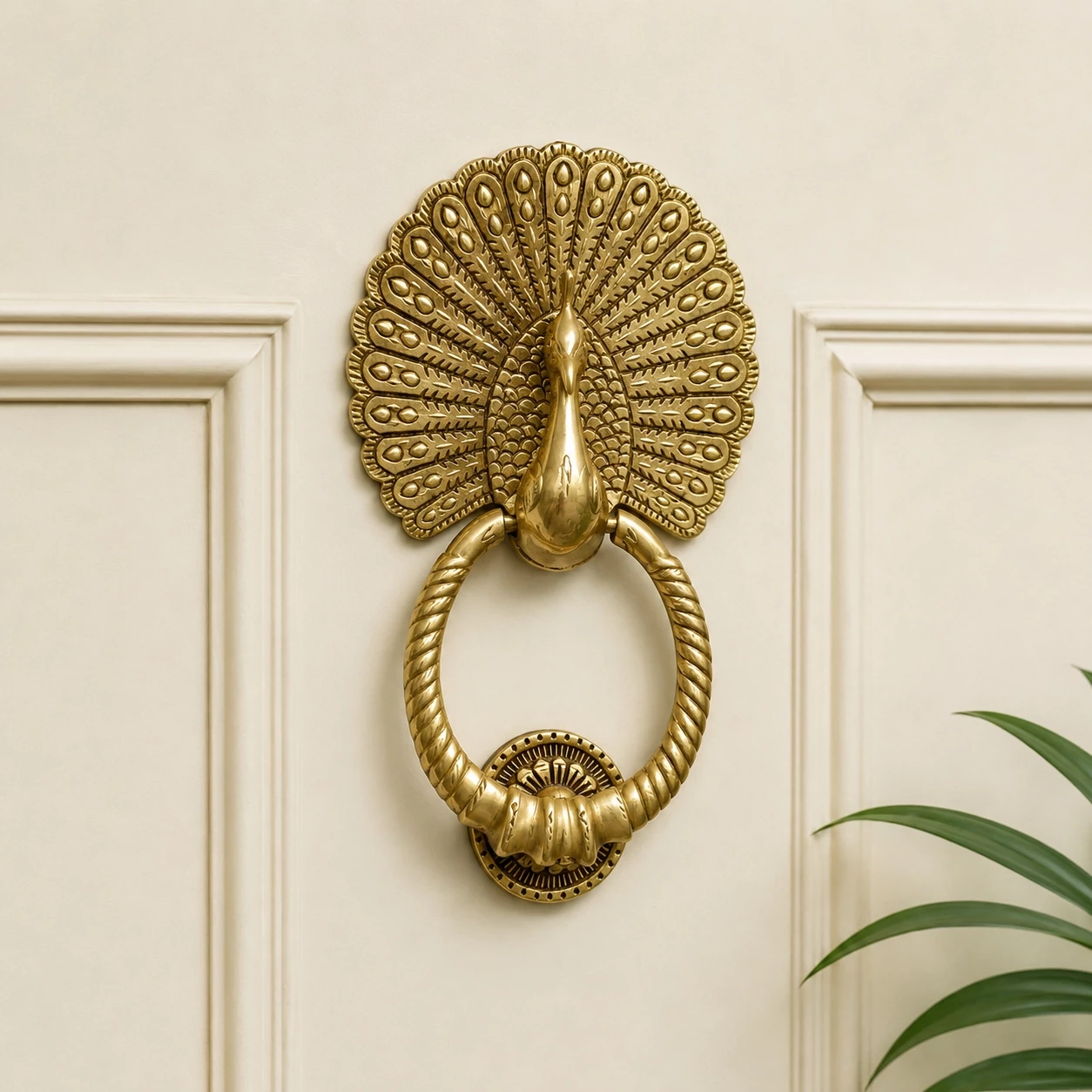 9.8" Big Mayur Brass Door Knocker DK-002 | Peacocks Door Knocker | Antique Brass Door Knocker | Heavy Traditional Design | Solid Brass Door Knocker | Premium Quality