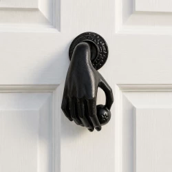 19cm Cast Iron Door Knocker CIDK-08 | Black Powder Coating Iron Door Knocker | Full Black Iron Door Knocker