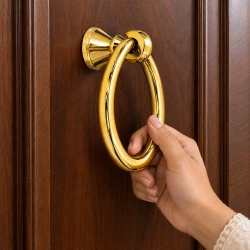 Brass Ring Door Puller, 3 Inch Round Door Handle, BPL Finish, Vintage Style Door Ring Handle, Decorative Brass Hardware, DK-031