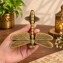 Butterfly Door Knocker, Solid Brass Decorative Door Knocker for Main Entrance, Antique Finish Vintage Door Hardware for Wooden Doors, 5 Inch x 6 Inch, DK-019